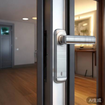 指纹锁门槛孔设计，安装便捷，生