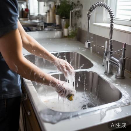 热水冲洗,确保干净