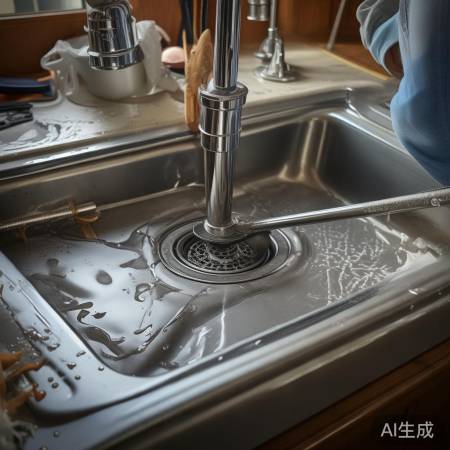 洗衣机排水管堵塞,需清理。