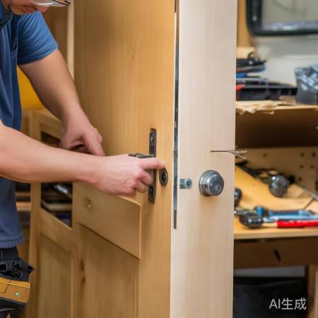 安装新锁体，螺丝不宜过紧