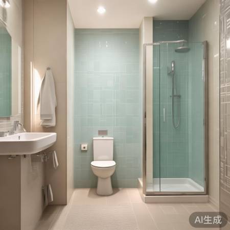 卫生间色彩搭配宽敞明亮