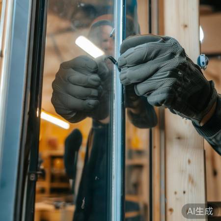 玻璃门固定，螺丝拧紧