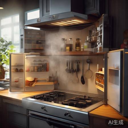 油烟机抽油烟，橱柜储物多