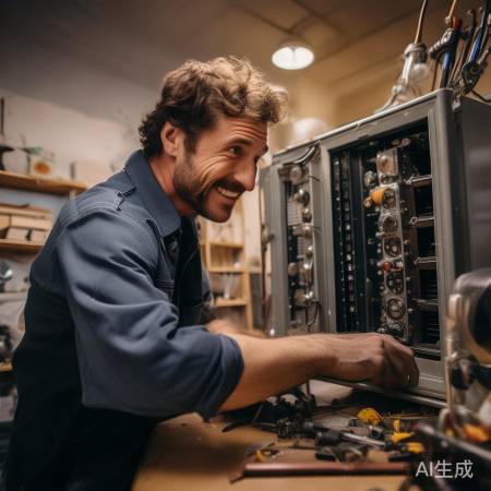 维修师傅巧手幽默修保险柜