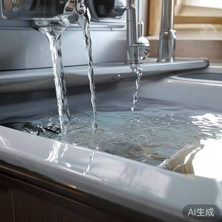 排水管路堵塞，洗衣机不停水