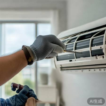 清理空调外机，小心拆装